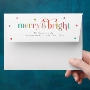 Bright and Merry Christmas Holiday Envelopes