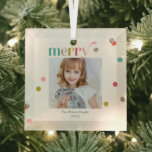 Bright and Merry Custom Photo Christmas Ornament<br><div class="desc">Matching cards available. Visit berryberrysweet.com for stylish stationery and personalized gifts!</div>