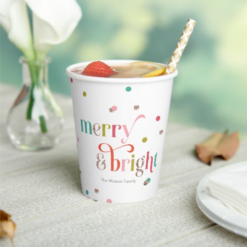 Bright and Merry Holiday Party Paper Cup