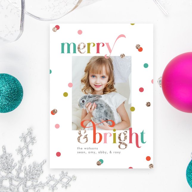 Bright and Merry Holiday Photo Card (Creator Uploaded)