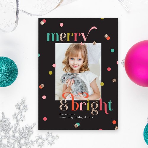 Bright and Merry Holiday Photo Card