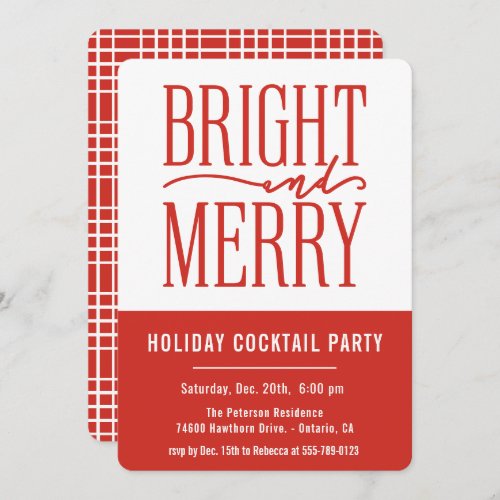 Bright and Merry Modern Holiday Party Invitation