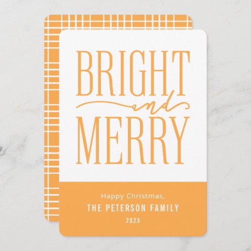 Bright and Merry Modern Minimal Christmas Holiday Card