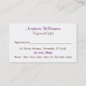 Bright and Sophisticated Purple Appointment Cards (Back)