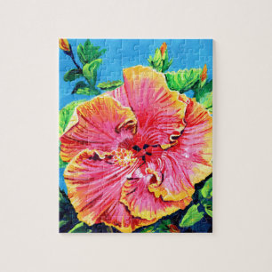 Bright and Sunny Pink Hibiscus Puzzles