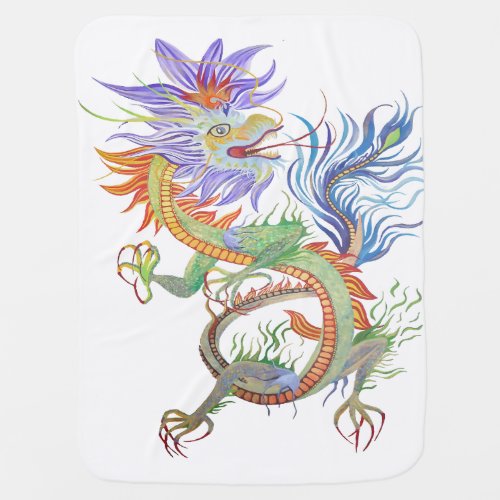 Bright and Vivid Chinese Fire Dragon Cut Out Baby Blanket