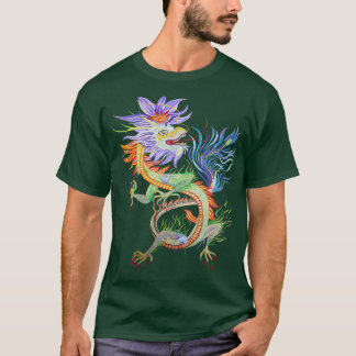 Bright and Vivid Chinese Fire Dragon Cut Out TShir T-Shirt
