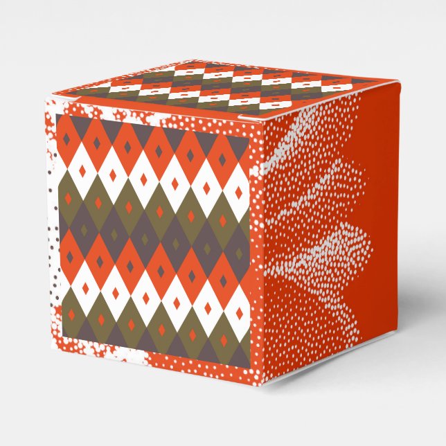 Bright and Vivid Rhombus Pattern Throw Pillow Favor Boxes (Front Side)