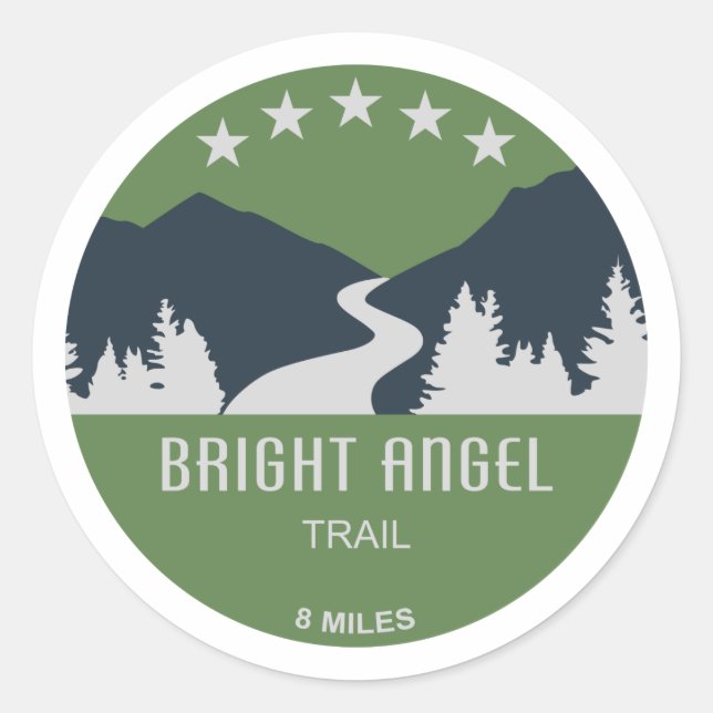 Bright Angel Trail Grand Canyon Classic Round Sticker (Front)