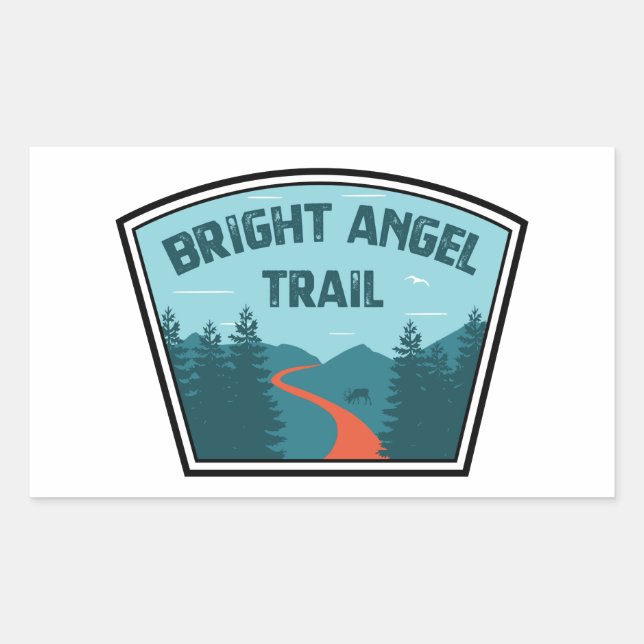 Bright Angel Trail Grand Canyon Rectangular Sticker (Front)