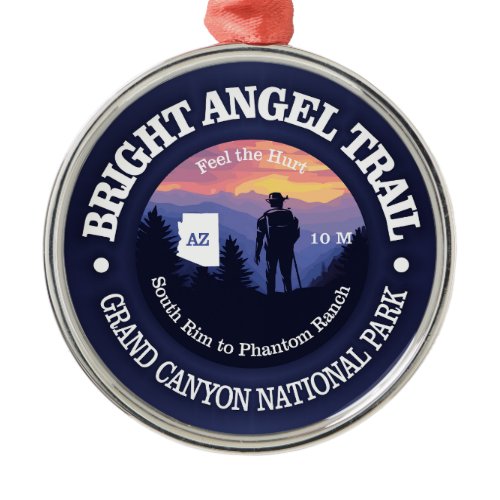 Bright Angel Trail (rd2) Metal Ornament