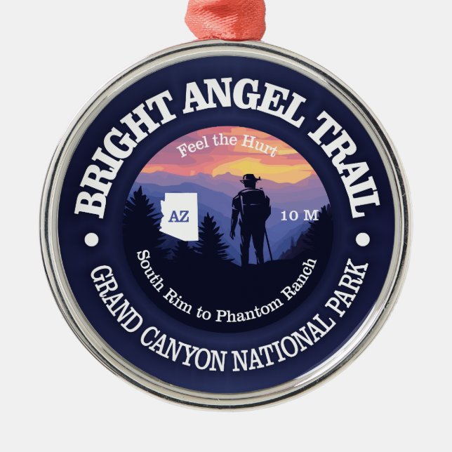 Bright Angel Trail (rd2) Metal Ornament (Front)