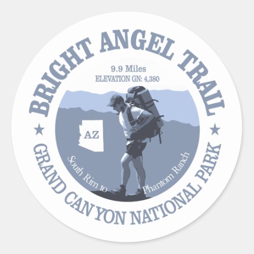 Bright Angel Trail rd Classic Round Sticker