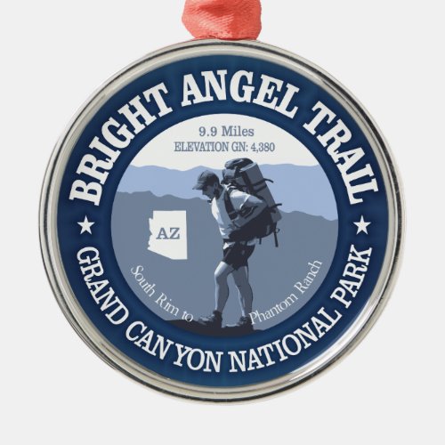 Bright Angel Trail rd Metal Ornament
