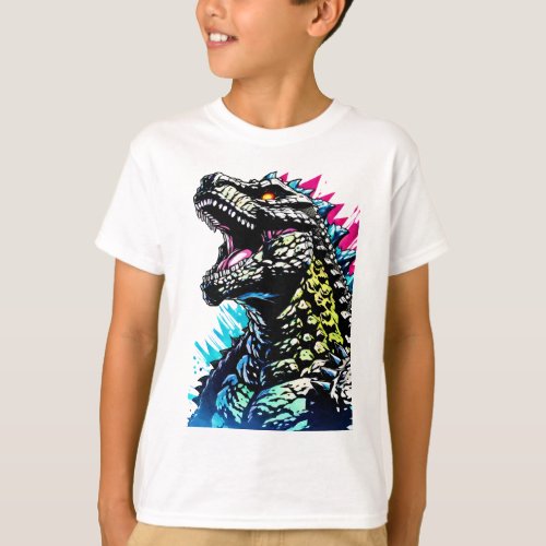 Bright Anime Reptilian Monster T_Shirt