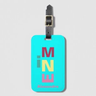Bright Aqua Blue multi-colored Boho Luggage Tag