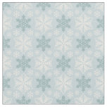 Bright Aqua Blue Teal White Snowflake Pattern Fabric
