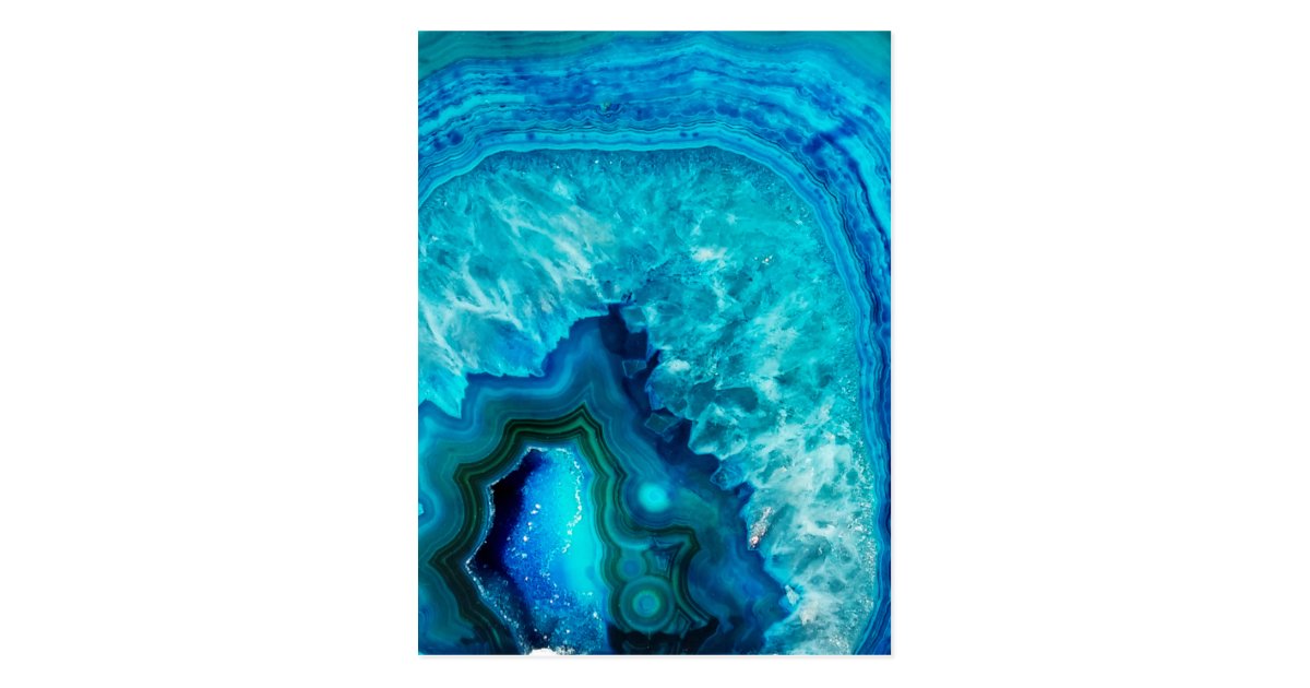 Bright Aqua Blue Turquoise Geode Mineral Stone Postcard ...