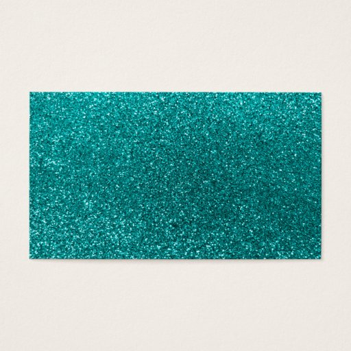 Customizable Bright aqua glitter business card template