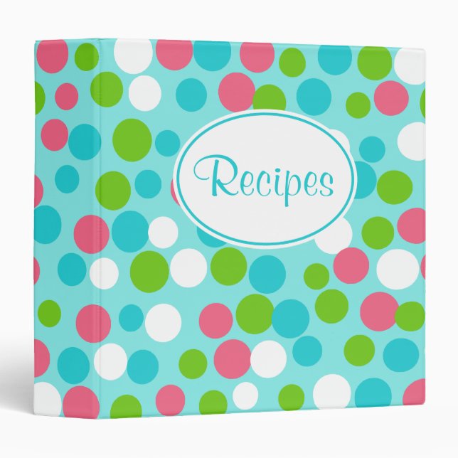 Bright Aqua Recipe Binder (Front/Spine)