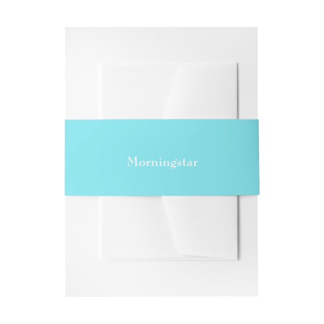 Bright Aqua Wedding Invitation Belly Band (Front Example)