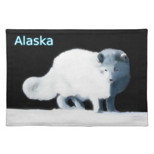 Bright Arctic Fox Cloth Placemat