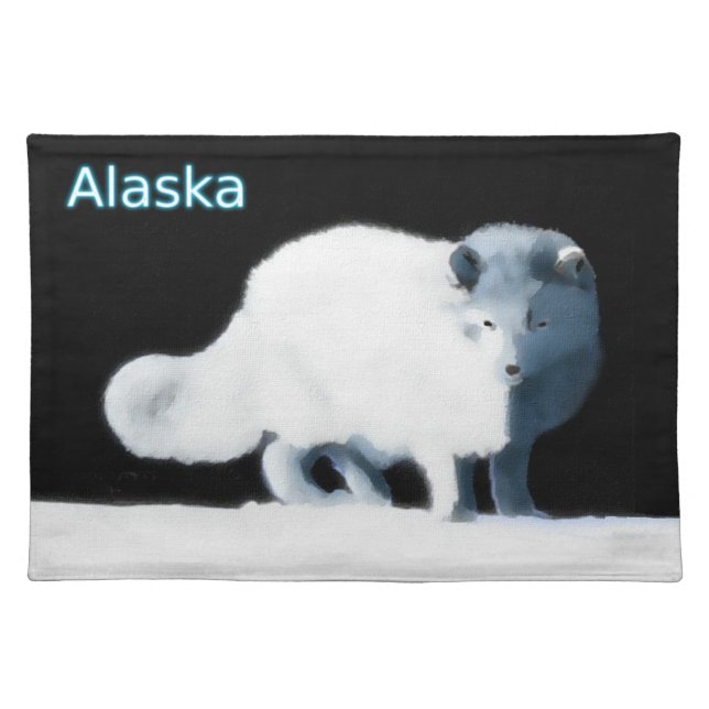 Bright Arctic Fox Cloth Placemat (Front)