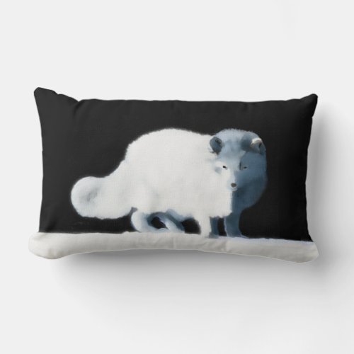 Bright Arctic Fox Lumbar Pillow