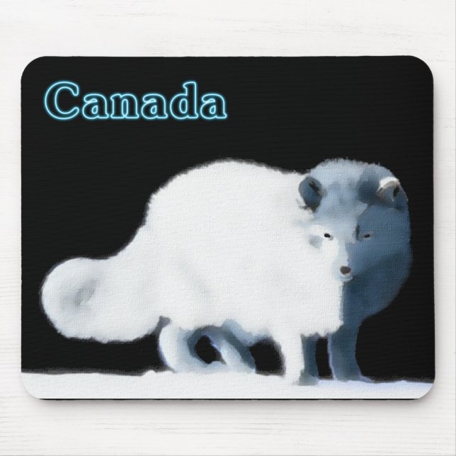 Bright Arctic Fox Mouse Pad (Front)