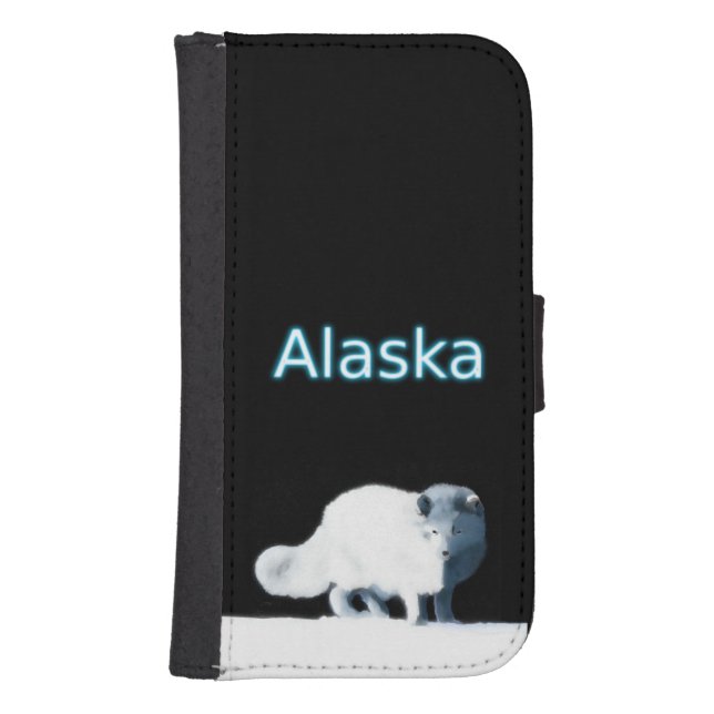 Bright Arctic Fox Samsung Galaxy Wallet Case (Front)