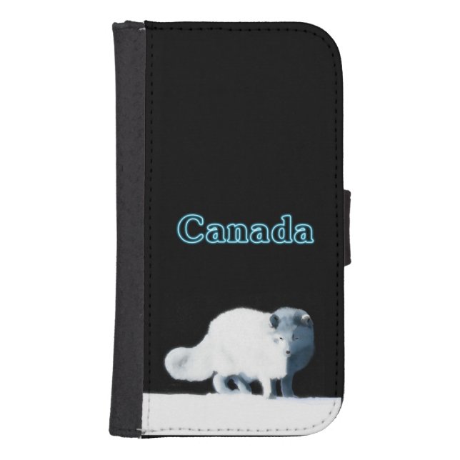 Bright Arctic Fox Samsung Galaxy Wallet Case (Front)