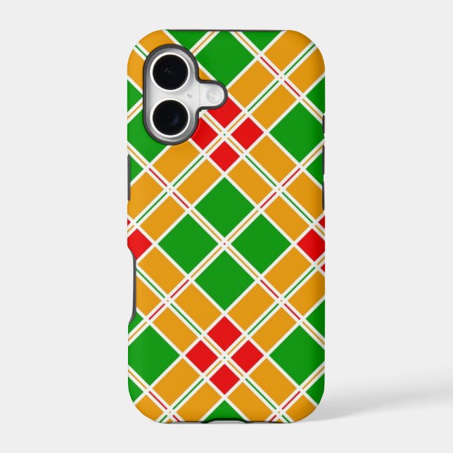 Bright Argyl red green yellow pattern accessory Iphone Case (Back)