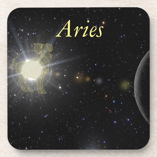Bright Aries Beverage Coaster (Front)