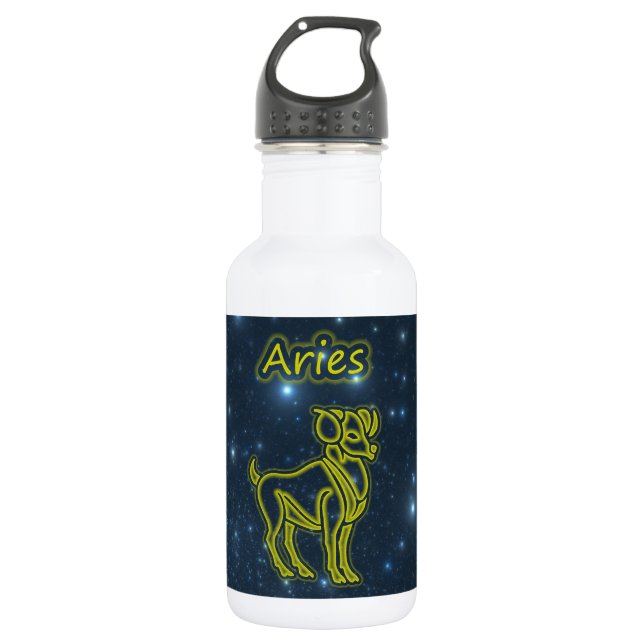 Bright Aries Stainless Steel Water Bottle (Front)