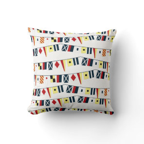 Bright Array of Nautical Flags Pillow