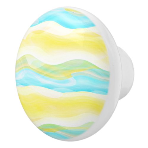 Bright Artistic Abstract Retro Cool Wave Pattern Ceramic Knob