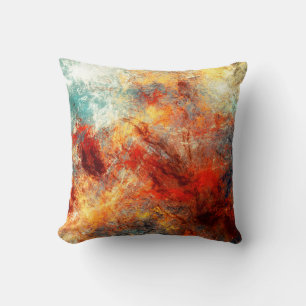 Bright artistic splashes. Abstract painting color Throw Pillow