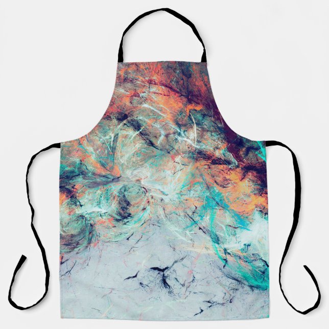 Bright artistic splashes. Abstract painting trendy Apron (Front)