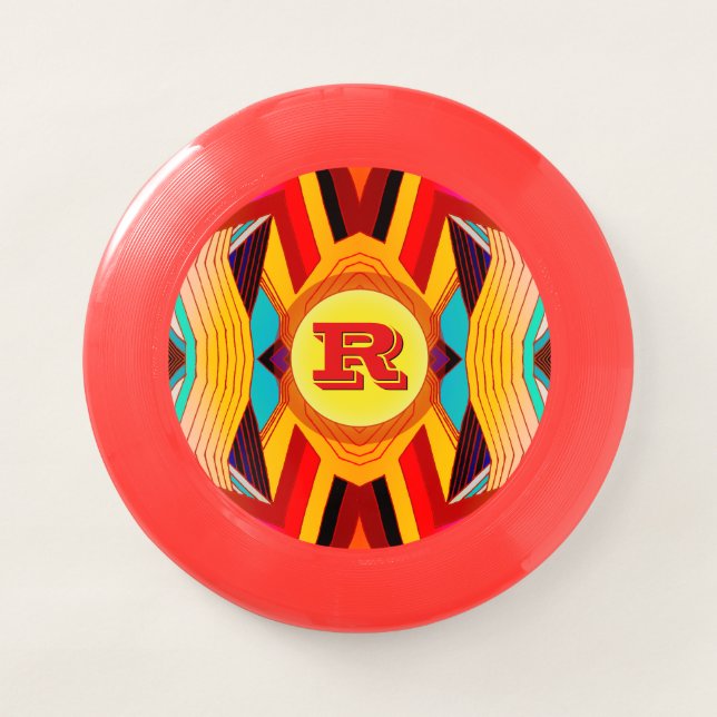 Bright Artsy Design and Monogram Wham-O Frisbee (Front)