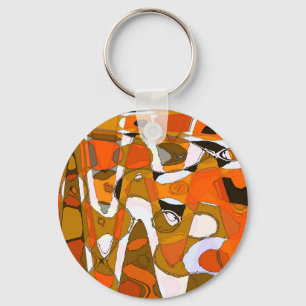 Bright autumn circles: abstract pattern. keychain