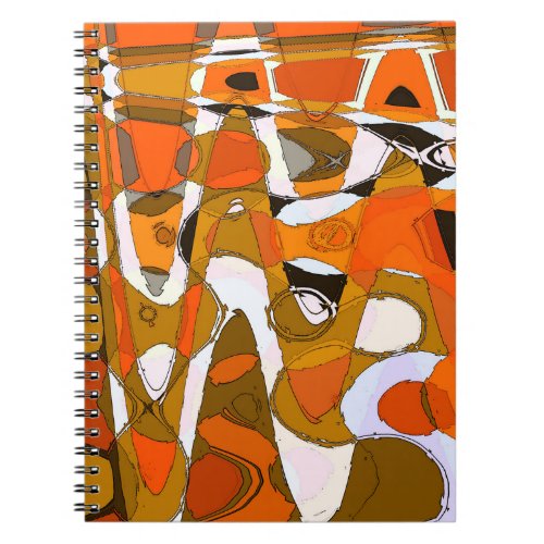Bright autumn circles abstract pattern notebook