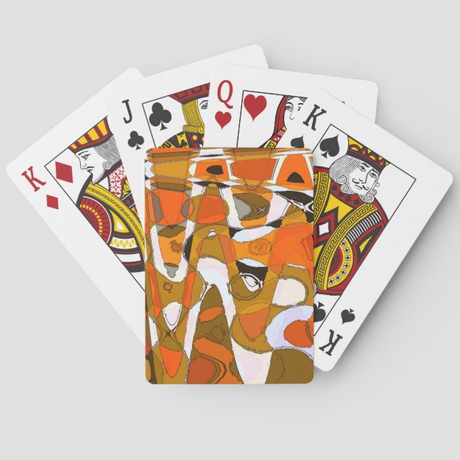 Bright autumn circles: abstract pattern. poker cards (Back)
