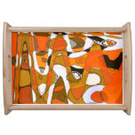 Bright autumn circles: abstract pattern. serving tray