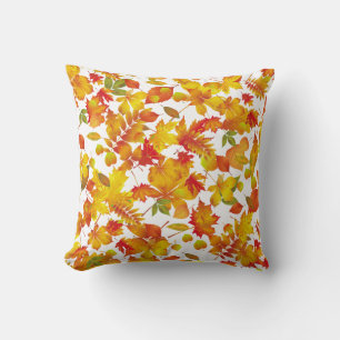 Bright Autumn Leaves Throw Pillow