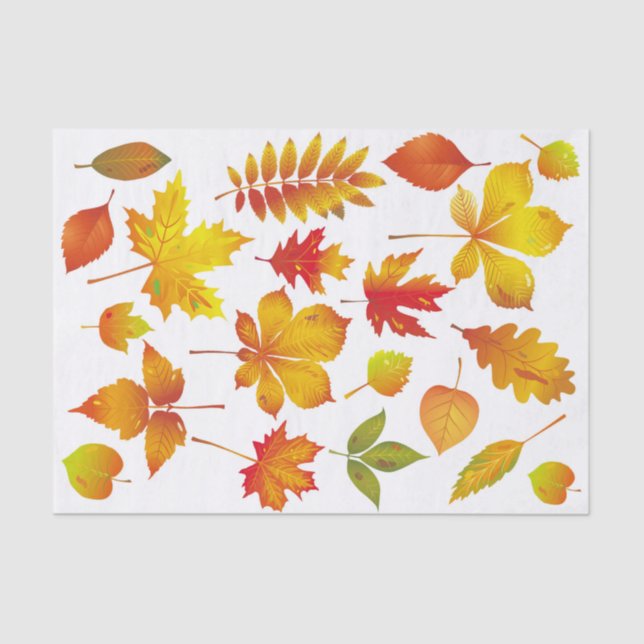 Bright Autumn Leaves Tissue Paper (Front)
