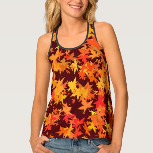 Bright Autumn Maple Leaves Tank Top