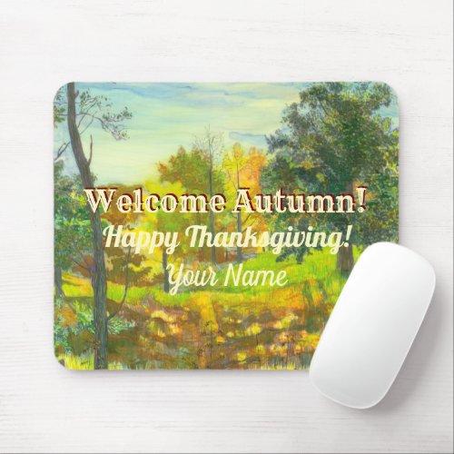 Bright Autumn watercolor Mouse Pad