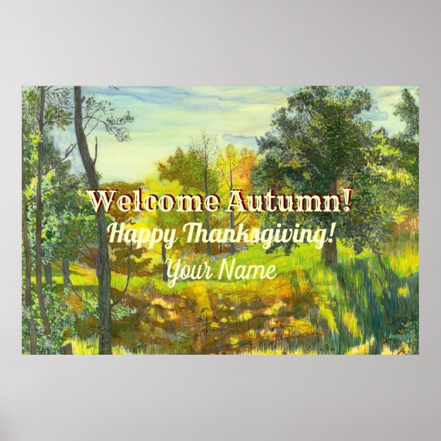 Bright Autumn watercolor Poster (Front)