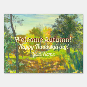 Bright Autumn watercolor Sign