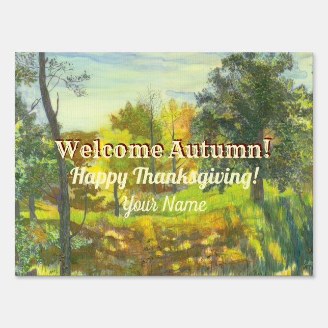 Bright Autumn watercolor Sign (Front)